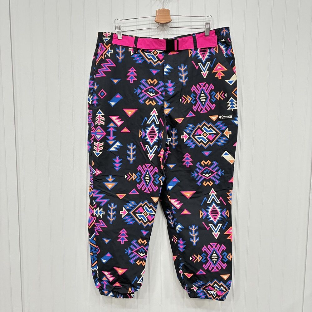 Columbia Women's XXL Bright Multicolor Wintertrainer Aztec Print Snow Ski Pants